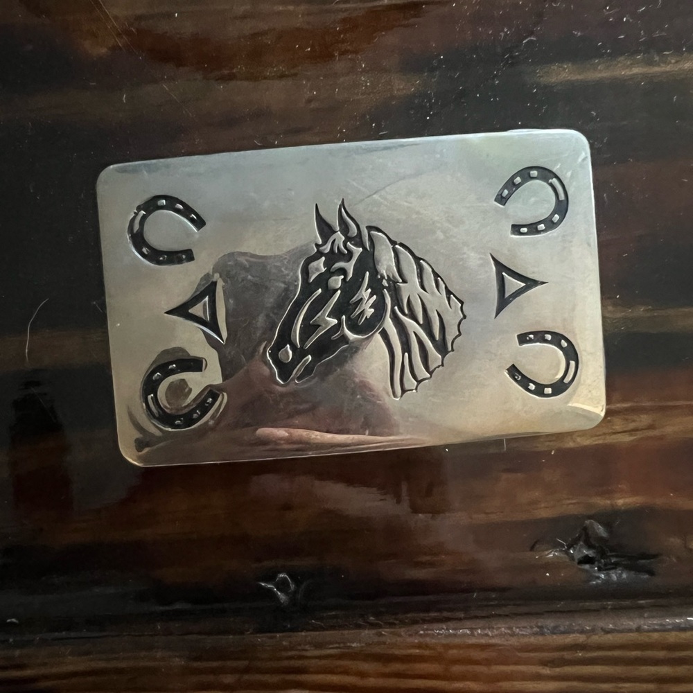 Equestrian Silver Belt Buckle